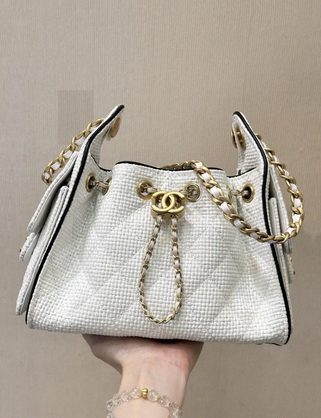 Counterfeit Chanel 25s Small Hobo front view visual reference