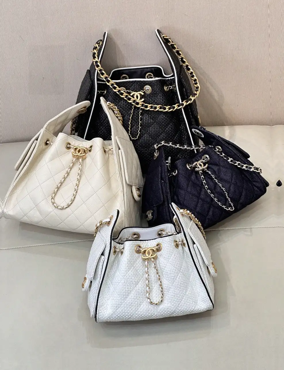 Counterfeit Chanel 25s Small Hobo front view visual reference