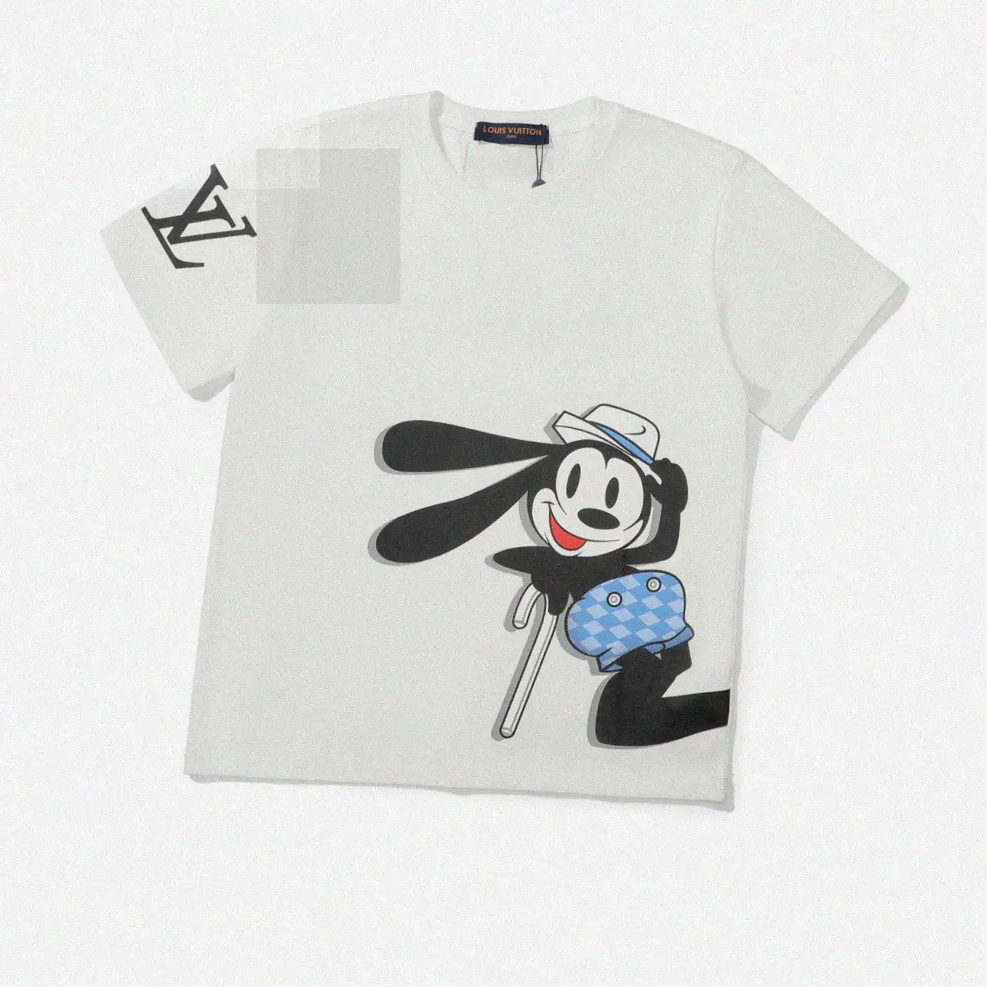 Counterfeit Louis Vuitton apparel front view visual reference